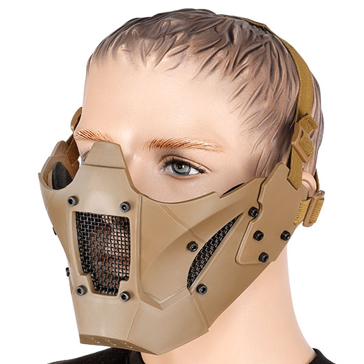 WoSport Iron Warrior Maske Lower Face mit Halterung fr / ohne FAST Helme tan