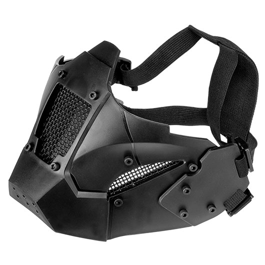 WoSport Iron Warrior Maske Lower Face mit Halterung fr / ohne FAST Helme schwarz Bild 4