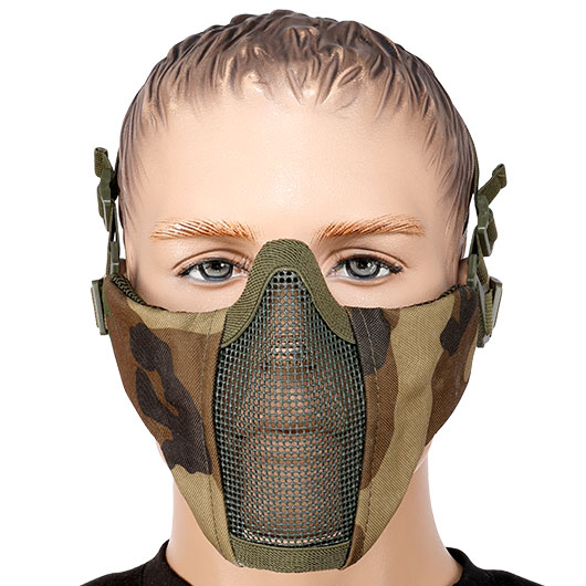 WoSport WST Glory Airsoft Gittermaske Lower Face woodland Bild 1