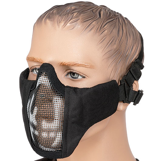 WoSport WST Glory Airsoft Gittermaske Lower Face Black Skull