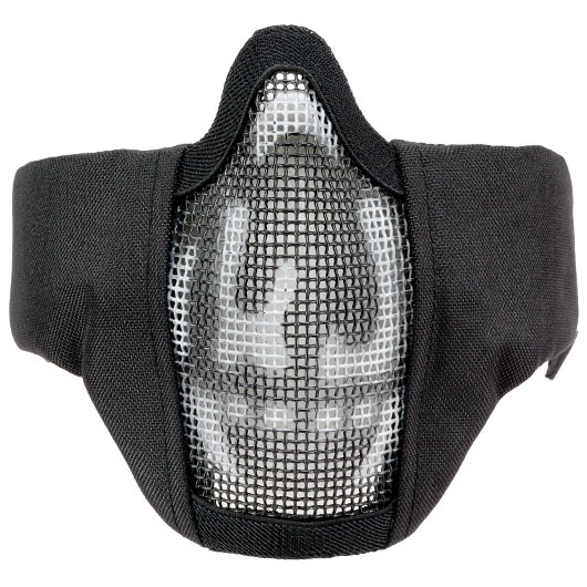 WoSport WST Glory Airsoft Gittermaske Lower Face Black Skull Bild 5