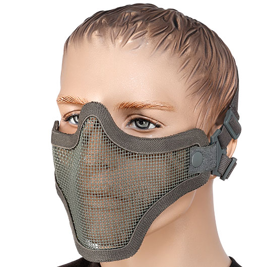 WoSport WST Scout V1 Airsoft Gittermaske Lower Face grau