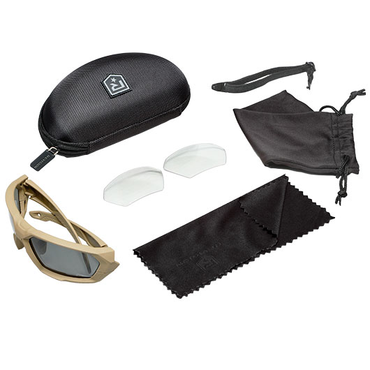 Revision ballistische Sonnenbrille ShadowStrike Essential Kit tan mit klar-transparent / rauch-getnt Wechselglsern