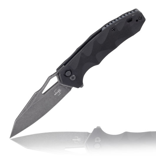 Bker Plus Einhandmesser Kirke Nitro-V Stahl schwarz/stonewash inkl. Grtelclip