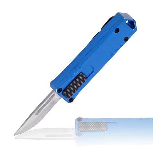 Bker Plus OTF Messer Micro USB D2 Stahl blau/silber inkl. Grtelclip