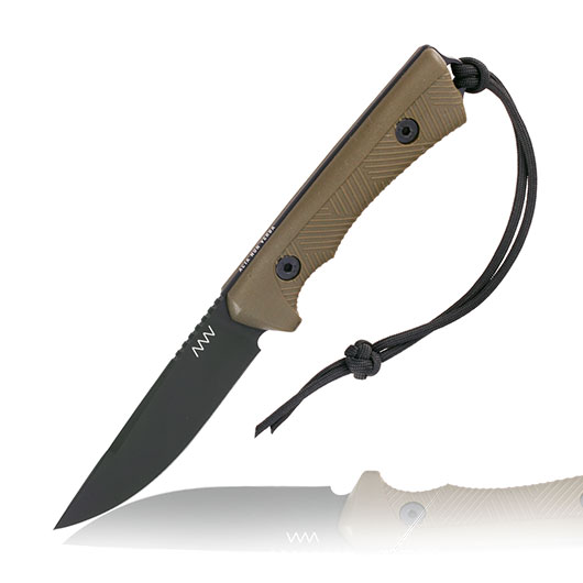 ANV Knives Outdoormesser P200 Sleipner Stahl Cerakote schwarz/oliv inkl. Kydexscheide