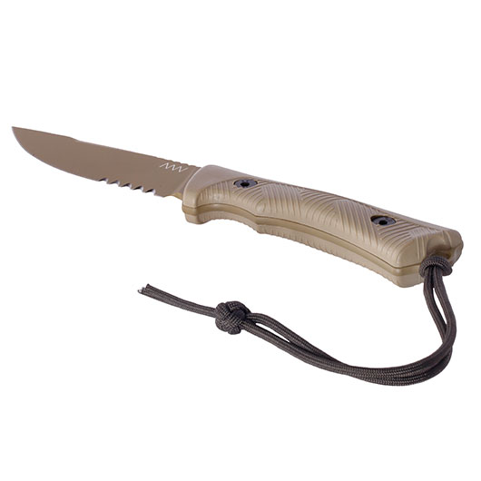 ANV Knives Outdoormesser P200 mit Sgezahnung Sleipner Stahl Cerakote coyote inkl. Kydexscheide Bild 2