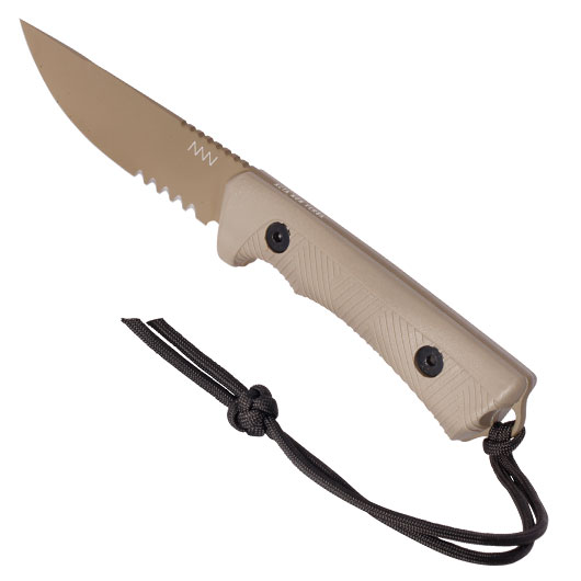 ANV Knives Outdoormesser P200 mit Sgezahnung Sleipner Stahl Cerakote coyote inkl. Kydexscheide Bild 6