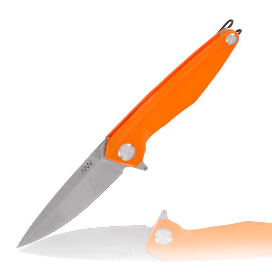 ANV Knives Einhandmesser Z300 G10 Sleipner Stahl orange/stonewash inkl. Grtelclip