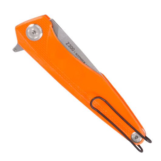 ANV Knives Einhandmesser Z300 G10 Sleipner Stahl orange/stonewash inkl. Grtelclip Bild 5