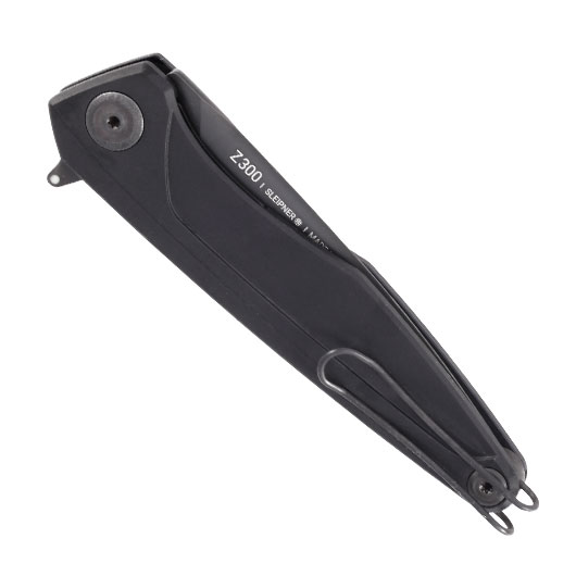 ANV Knives Einhandmesser Z300 mit Sgezahnung Sleipner Stahl Alu Griffstck schwarz inkl. Grtelclip Bild 5
