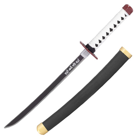 Haller Mini Katana Demon Slayer Giyu schwarz/wei inkl. Scheide und Schwertstnder