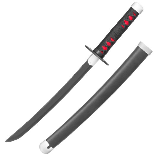 Haller Mini Katana Demon Slayer Tanjiro schwarz/rot inkl. Scheide und Schwertstnder