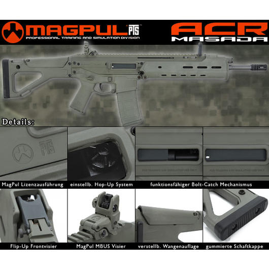 Versandrcklufer MagPul PTS Masada ACR S-AEG Foliage Green