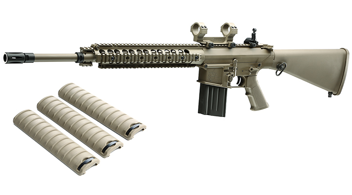 Versandrcklufer Ares / KAC SR-25 M110 SASS Vollmetall EFC-System S-AEG 6mm BB Dark Earth