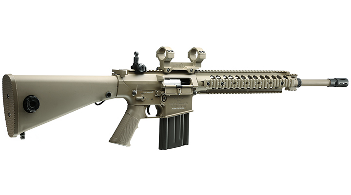 Versandrcklufer Ares / KAC SR-25 M110 SASS Vollmetall EFC-System S-AEG 6mm BB Dark Earth Bild 3