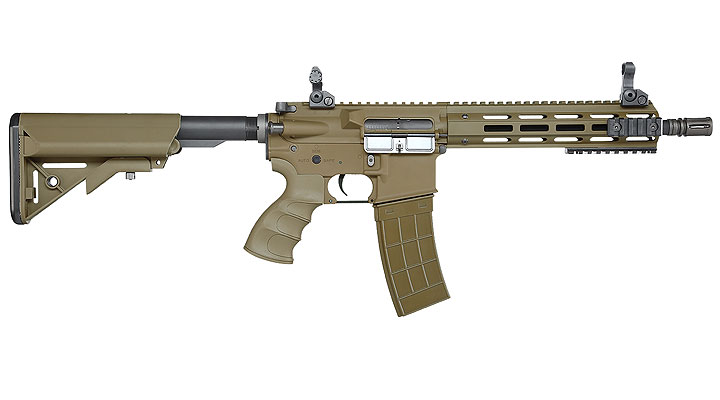 Versandrcklufer Tippmann M4 Recon CQB 9.5 Zoll M-LOK Polymer S-AEG 6mm BB Tan Bild 2