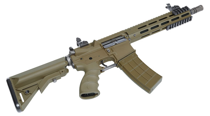 Versandrcklufer Tippmann M4 Recon CQB 9.5 Zoll M-LOK Polymer S-AEG 6mm BB Tan Bild 4