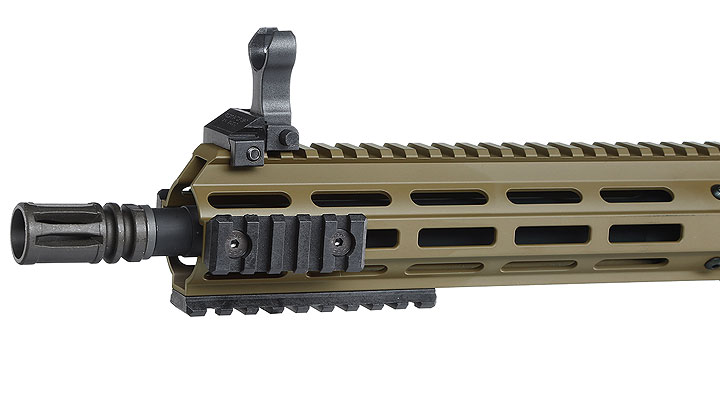 Versandrcklufer Tippmann M4 Recon CQB 9.5 Zoll M-LOK Polymer S-AEG 6mm BB Tan Bild 6