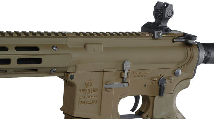 Versandrcklufer Tippmann M4 Recon CQB 9.5 Zoll M-LOK Polymer S-AEG 6mm BB Tan Bild 7