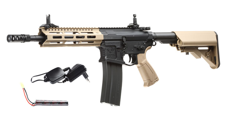 Versandrckufer G&G CM16 Raider 2.0 M-LOK Komplettset S-AEG 6mm BB Desert Tan