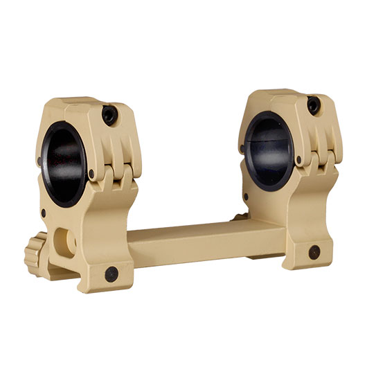 Aim-O M10 QD-L High Integral Mount fr 25 / 30mm Zielfernrohre mit Wasserwaage tan Bild 1