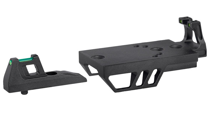 CTM Airsoft CNC Aluminium FUKU-2 RMR Sight Direkthalterung inkl. Visierung vorne f. Action Army AAP-01 GBB schwarz