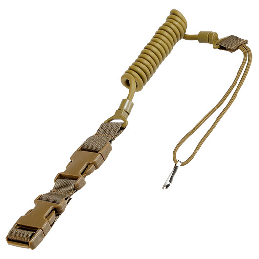 WoSport Upgraded Pistolen Lanyard / Fangriemen mit Schlaufe tan