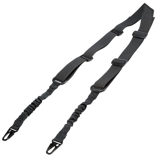 WoSport 2-Punkt Tragegurt Dual Bungee Universal Tactical mit Metallkarabiner schwarz