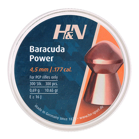 H&N Baracuda Power Rundkopf-Diabolo 4,5 mm 300 Stck verkupfert Bild 3