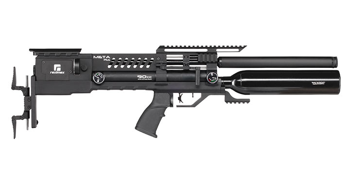 Reximex Meta Plus Pressluftgewehr 4,5mm Diabolo schwarz inkl. 2 x 14-Schuss Magazin, One-Shot-Tray und Waffenkoffer Bild 4