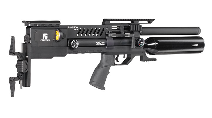 Reximex Meta Plus Pressluftgewehr 4,5mm Diabolo schwarz inkl. 2 x 14-Schuss Magazin, One-Shot-Tray und Waffenkoffer Bild 5
