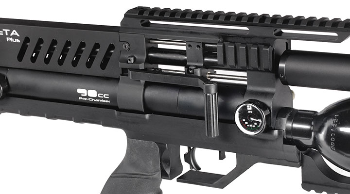 Reximex Meta Plus Pressluftgewehr 4,5mm Diabolo schwarz inkl. 2 x 14-Schuss Magazin, One-Shot-Tray und Waffenkoffer Bild 6