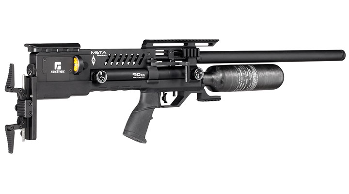 Reximex Meta Premium Pressluftgewehr 4,5mm Diabolo schwarz inkl. 2 x 14-Schuss Magazin, One-Shot-Tray und Waffenkoffer Bild 5