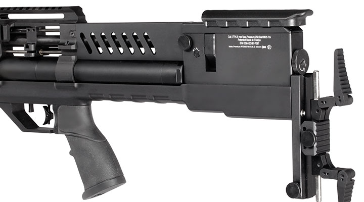 Reximex Meta Premium Pressluftgewehr 4,5mm Diabolo schwarz inkl. 2 x 14-Schuss Magazin, One-Shot-Tray und Waffenkoffer Bild 7