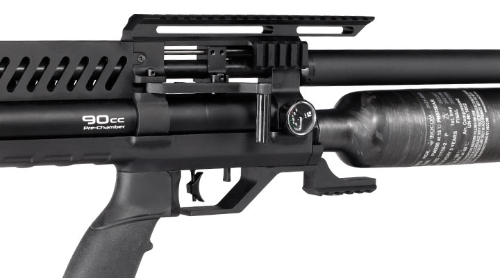 Reximex Meta Premium Pressluftgewehr 4,5mm Diabolo schwarz inkl. 2 x 14-Schuss Magazin, One-Shot-Tray und Waffenkoffer Bild 9