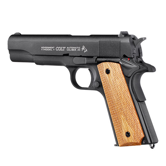 Colt 1911 Classic CO2 Luftpistole 4,5 mm BB Blowback schwarz mit Walnussholz Griffschalen Bild 2