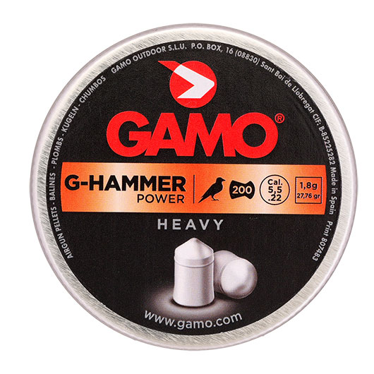 Gamo Spitzkopf Diabolos G-Hammer Heavy Power Kal. 5,5mm 1,8 Gramm 200er Dose Bild 3