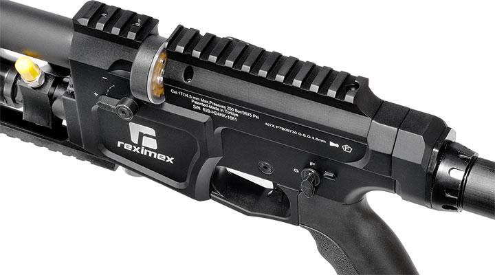 Reximex NYX Pressluftgewehr 4,5mm Diabolo schwarz inkl. 2 x 14-Schuss Magazin und Einzelschussadapter Bild 3