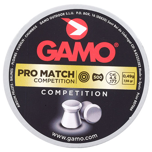 Gamo Flachkopf Diabolos Pro Match Competition Kal. 4,5mm 0,49g 500er Dose Bild 3