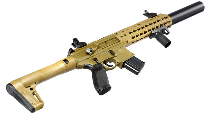 Sig Sauer MCX CO2 Luftgewehr Set 4,5 mm + 5 x 88 g CO2 Kartuschen + 3 Dosen Max Tactical Diabolos Kal. 4,5mm FDE Bild 9