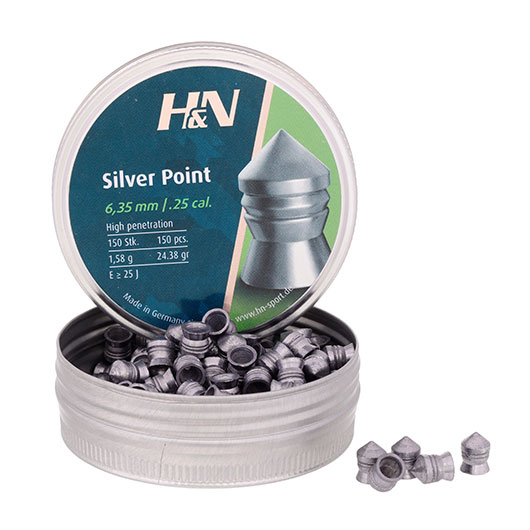 H&N Silver Point Spitzkopf-Diabolos 6,35mm 150 Stck